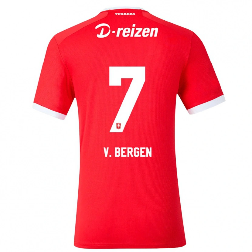Danxen Dzieci Mitchell Van Bergen #7 Czerwony Biały Domowa Koszulka 2026/27 Koszulki Klubowe