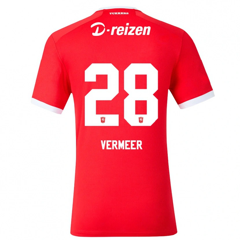 Danxen Dzieci Sofie Rianne Vermeer #28 Czerwony Biały Domowa Koszulka 2026/27 Koszulki Klubowe