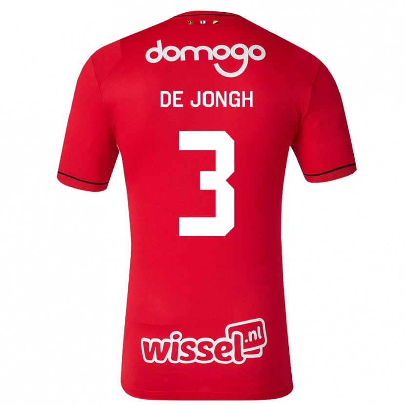 Danxen Dzieci Bryan De Jongh #3 Czerwony Biały Czarny Domowa Koszulka 2026/27 Koszulki Klubowe