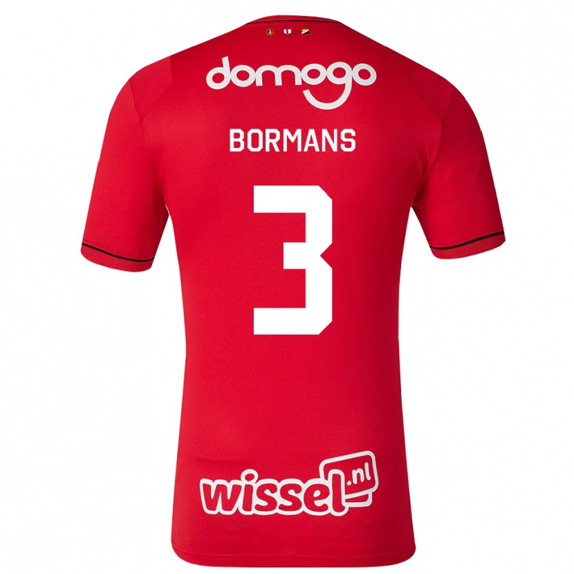 Danxen Dzieci Merel Bormans #3 Czerwony Biały Czarny Domowa Koszulka 2026/27 Koszulki Klubowe