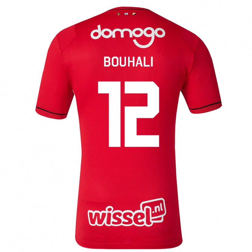 Danxen Dzieci Nassir Bouhali #12 Czerwony Biały Czarny Domowa Koszulka 2026/27 Koszulki Klubowe
