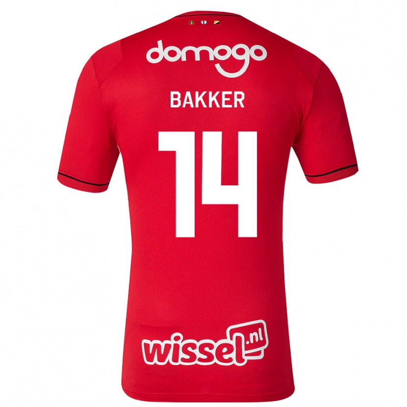 Danxen Dzieci Eshly Bakker #14 Czerwony Biały Czarny Domowa Koszulka 2026/27 Koszulki Klubowe