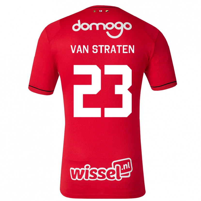 Danxen Dzieci Dieke Van Straten #23 Czerwony Biały Czarny Domowa Koszulka 2026/27 Koszulki Klubowe