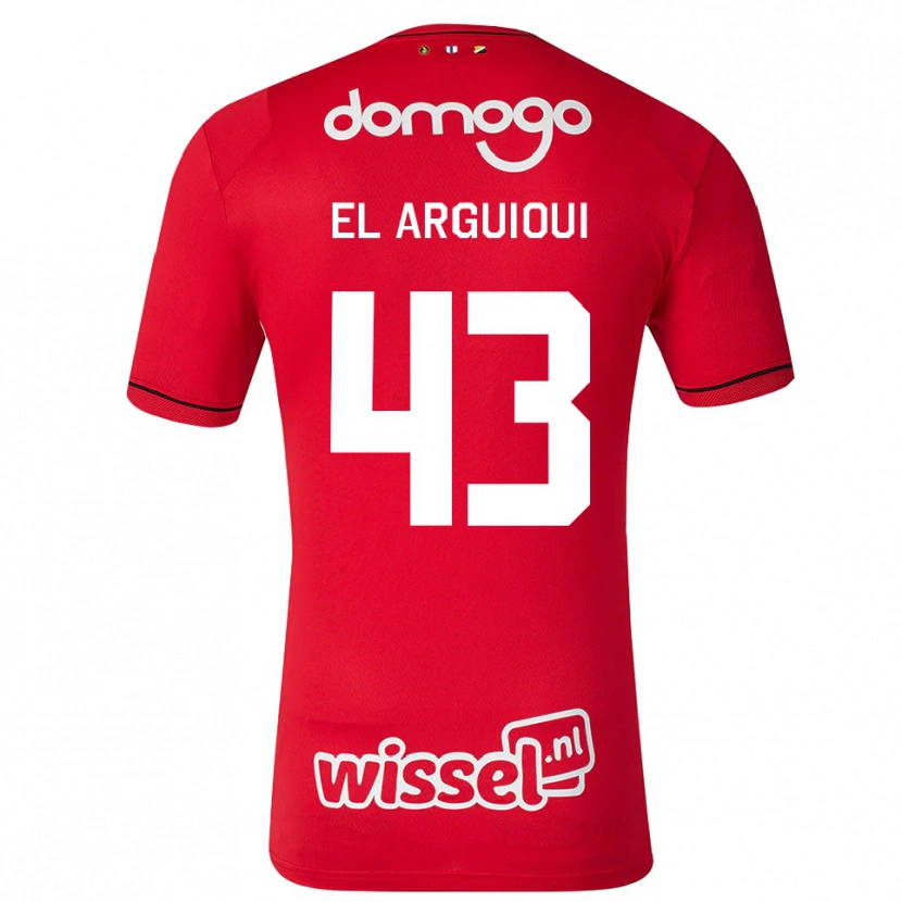 Danxen Dzieci Rafik El Arguioui #43 Czerwony Biały Czarny Domowa Koszulka 2026/27 Koszulki Klubowe