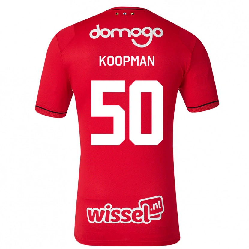 Danxen Dzieci Kyra Koopman #50 Czerwony Biały Czarny Domowa Koszulka 2026/27 Koszulki Klubowe