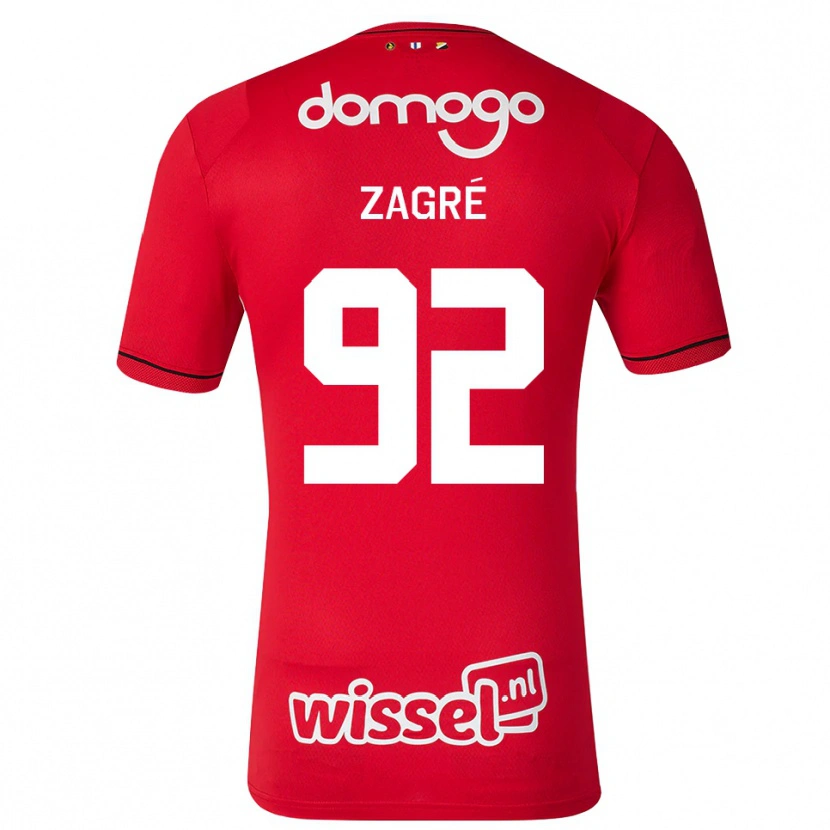 Danxen Dzieci Arthur Zagré #92 Czerwony Biały Czarny Domowa Koszulka 2026/27 Koszulki Klubowe