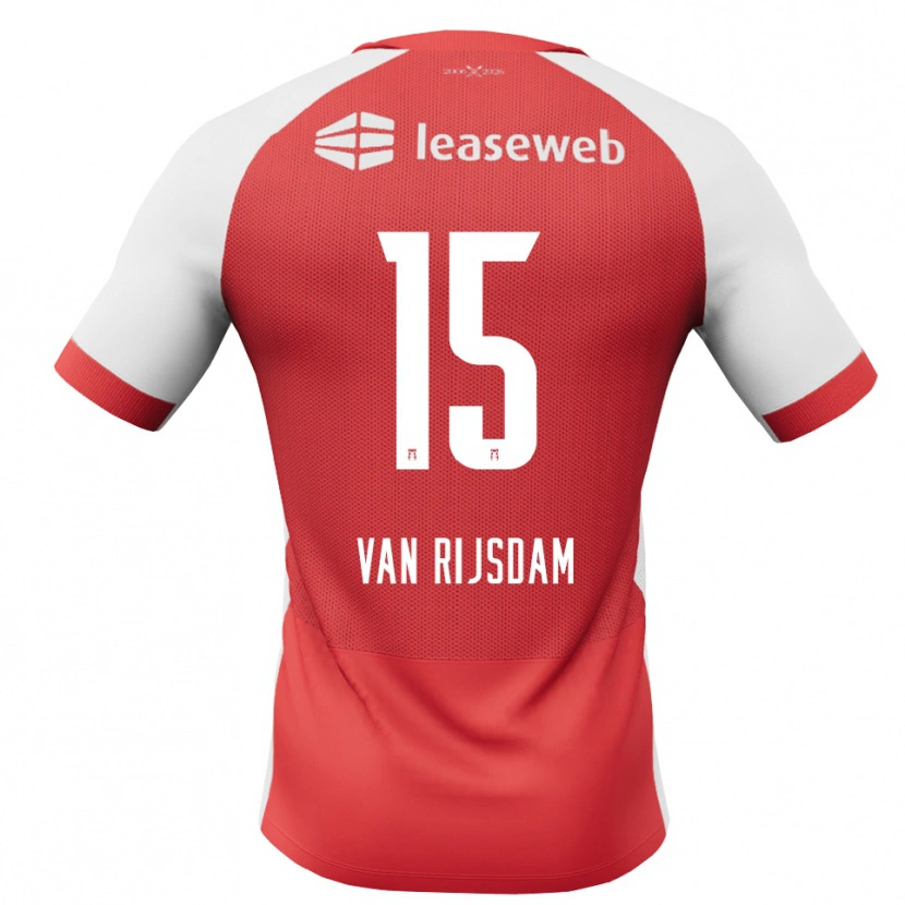 Danxen Dzieci Julian Van Rijsdam #15 Czerwony Biały Czarny Domowa Koszulka 2026/27 Koszulki Klubowe