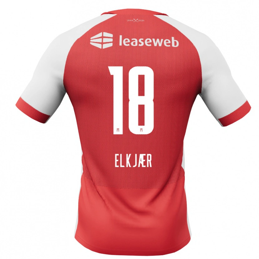 Danxen Dzieci Frej Elkjær #18 Czerwony Biały Czarny Domowa Koszulka 2026/27 Koszulki Klubowe