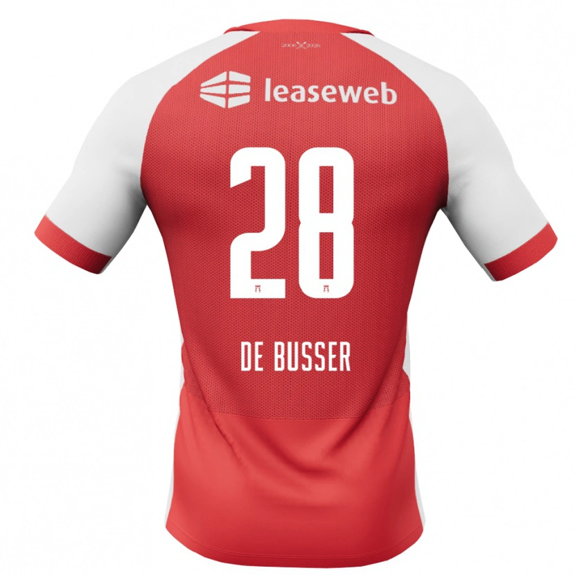 Danxen Dzieci Jari De Busser #28 Czerwony Biały Czarny Domowa Koszulka 2026/27 Koszulki Klubowe