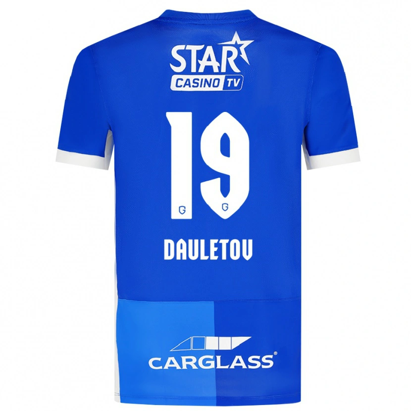 Danxen Dzieci Shakhmurat Dauletov #19 Średni Niebieski Królewski Niebieski Biały Domowa Koszulka 2026/27 Koszulki Klubowe