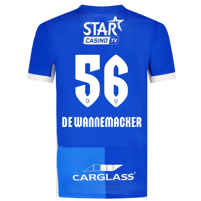 Danxen Dzieci August De Wannemacker #56 Średni Niebieski Królewski Niebieski Biały Domowa Koszulka 2026/27 Koszulki Klubowe