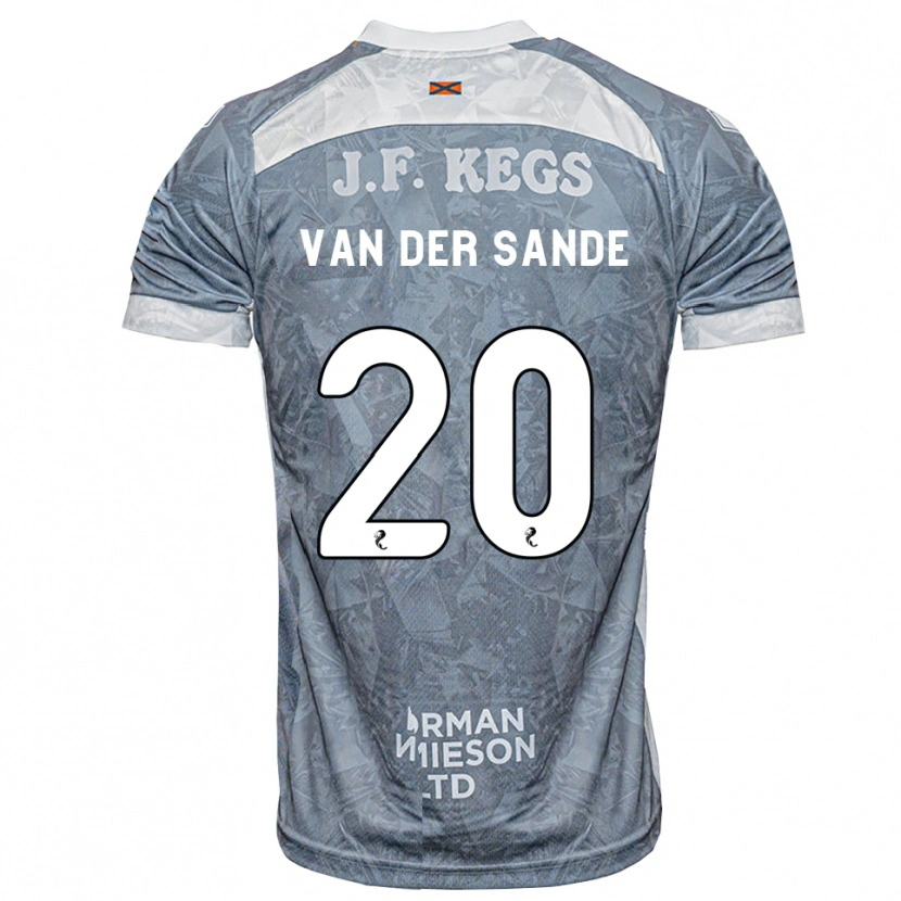 Danxen Dzieci Jort Van Der Sande #20 Jasny Szary Łupek Wyjazdowa Koszulka 2026/27 Koszulki Klubowe