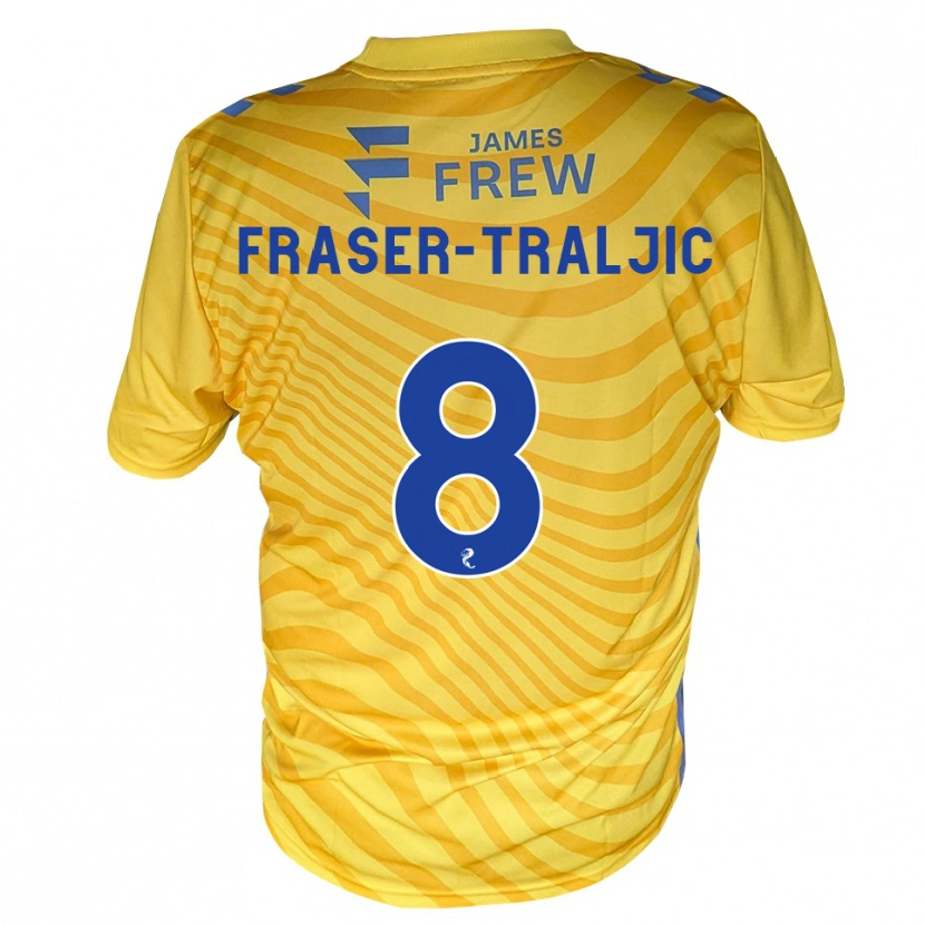 Danxen Dzieci Kali Fraser-Traljic #8 Królewski Niebieski Żółty Wyjazdowa Koszulka 2026/27 Koszulki Klubowe