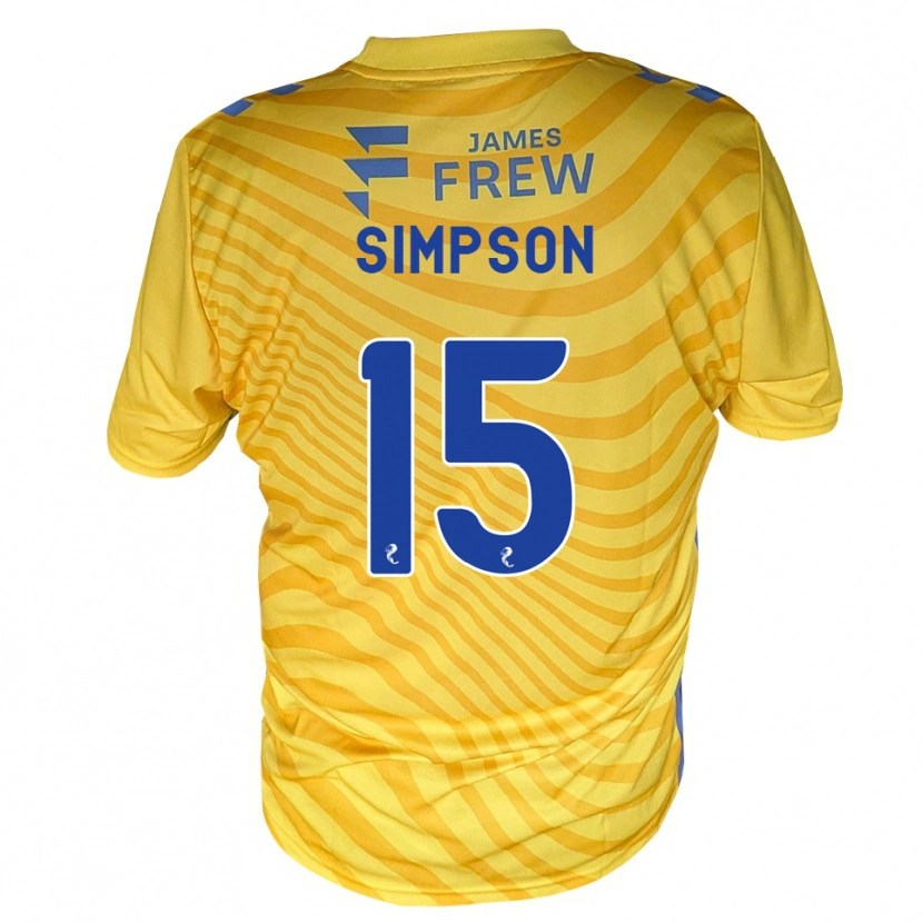 Danxen Dzieci Noah Simpson #15 Królewski Niebieski Żółty Wyjazdowa Koszulka 2026/27 Koszulki Klubowe