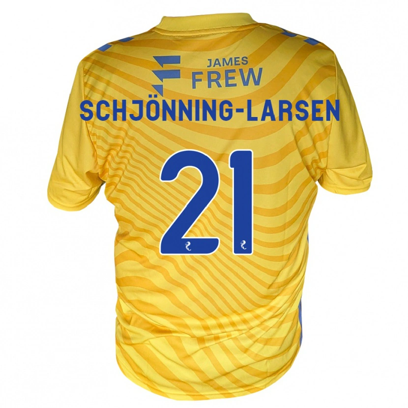 Danxen Dzieci Michael Schjönning-Larsen #21 Królewski Niebieski Żółty Wyjazdowa Koszulka 2026/27 Koszulki Klubowe