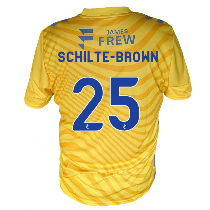 Danxen Dzieci Ethan Schilte-Brown #25 Królewski Niebieski Żółty Wyjazdowa Koszulka 2026/27 Koszulki Klubowe
