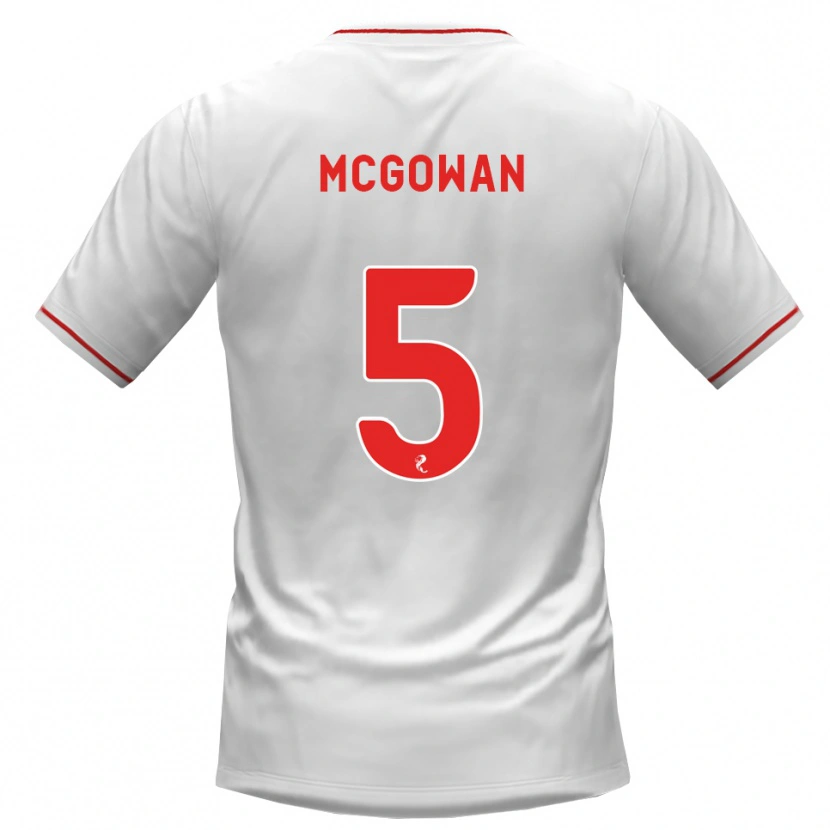 Danxen Dzieci Ryan Mcgowan #5 Biały Czerwony Wyjazdowa Koszulka 2026/27 Koszulki Klubowe