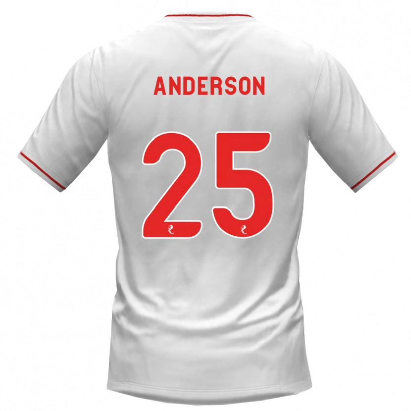 Danxen Dzieci Bruce Anderson #25 Biały Czerwony Wyjazdowa Koszulka 2026/27 Koszulki Klubowe