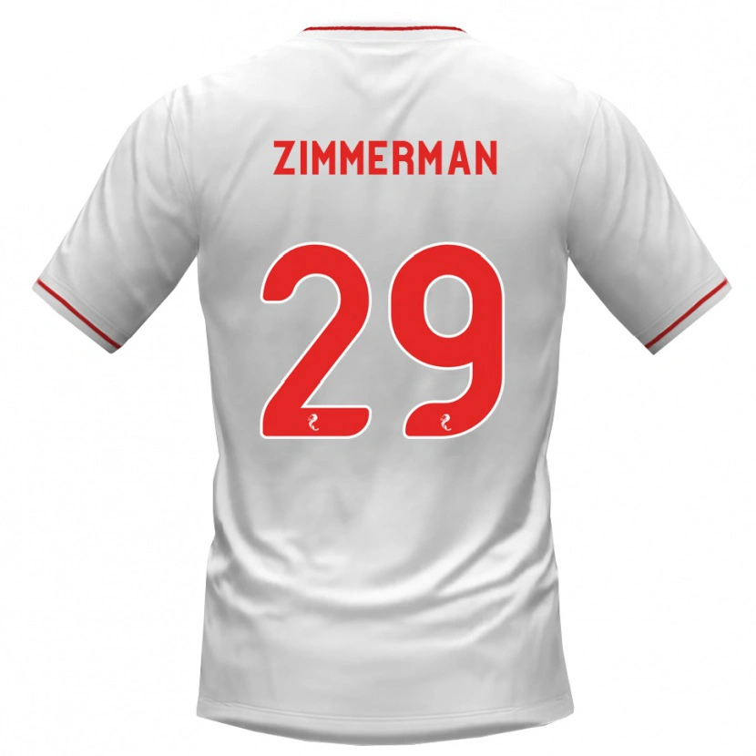 Danxen Dzieci Joshua Zimmerman #29 Biały Czerwony Wyjazdowa Koszulka 2026/27 Koszulki Klubowe