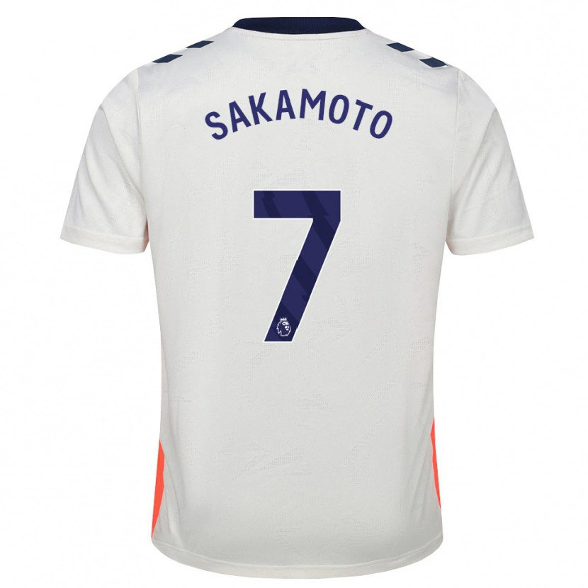 Danxen Dzieci Tatsuhiro Sakamoto #7 Biały Pomarańczowy Niebieski Królewski Wyjazdowa Koszulka 2026/27 Koszulki Klubowe