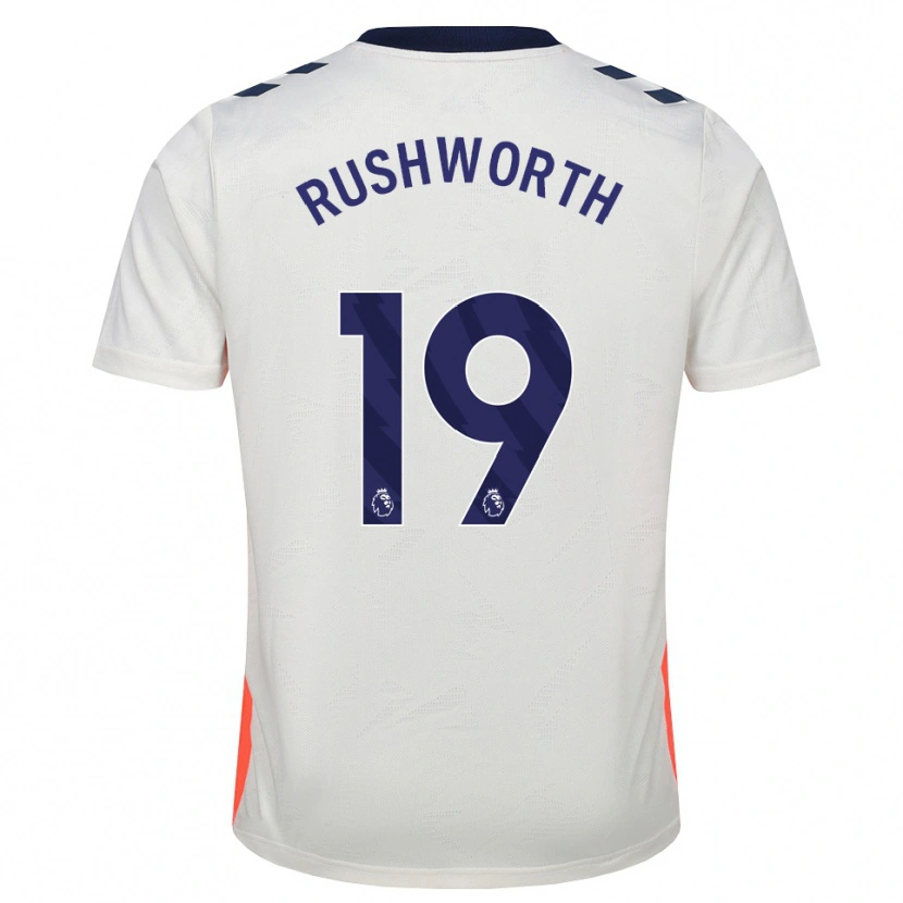 Danxen Dzieci Carl Rushworth #19 Biały Pomarańczowy Niebieski Królewski Wyjazdowa Koszulka 2026/27 Koszulki Klubowe