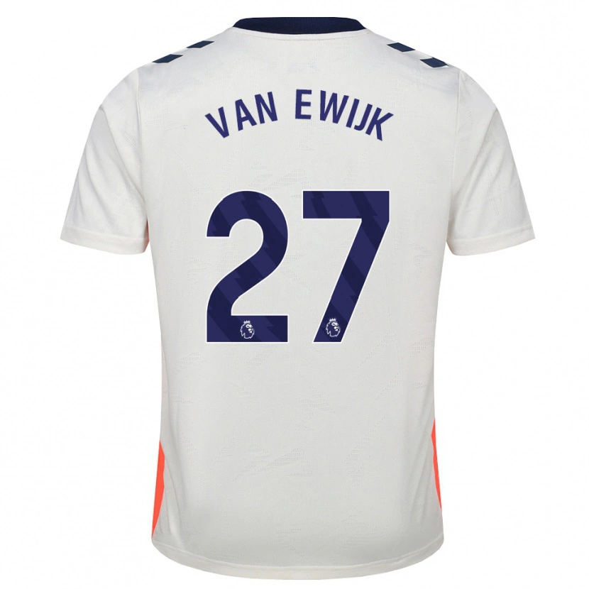 Danxen Dzieci Milan Van Ewijk #27 Biały Pomarańczowy Niebieski Królewski Wyjazdowa Koszulka 2026/27 Koszulki Klubowe
