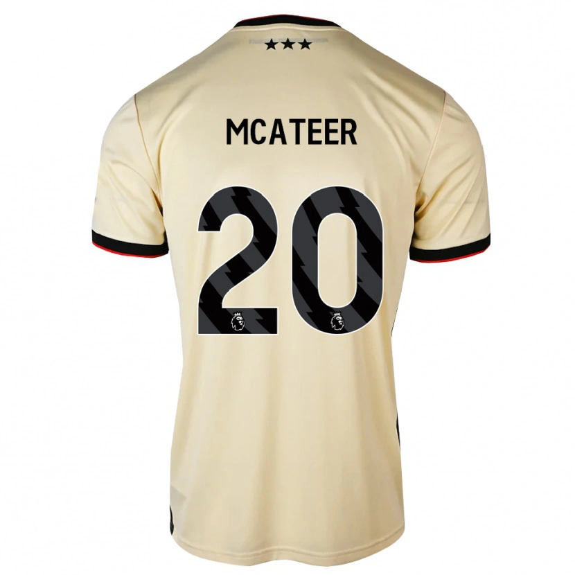 Danxen Dzieci Kasey Mcateer #20 Cytrynowy Szyfon Czarny Czerwony Wyjazdowa Koszulka 2026/27 Koszulki Klubowe