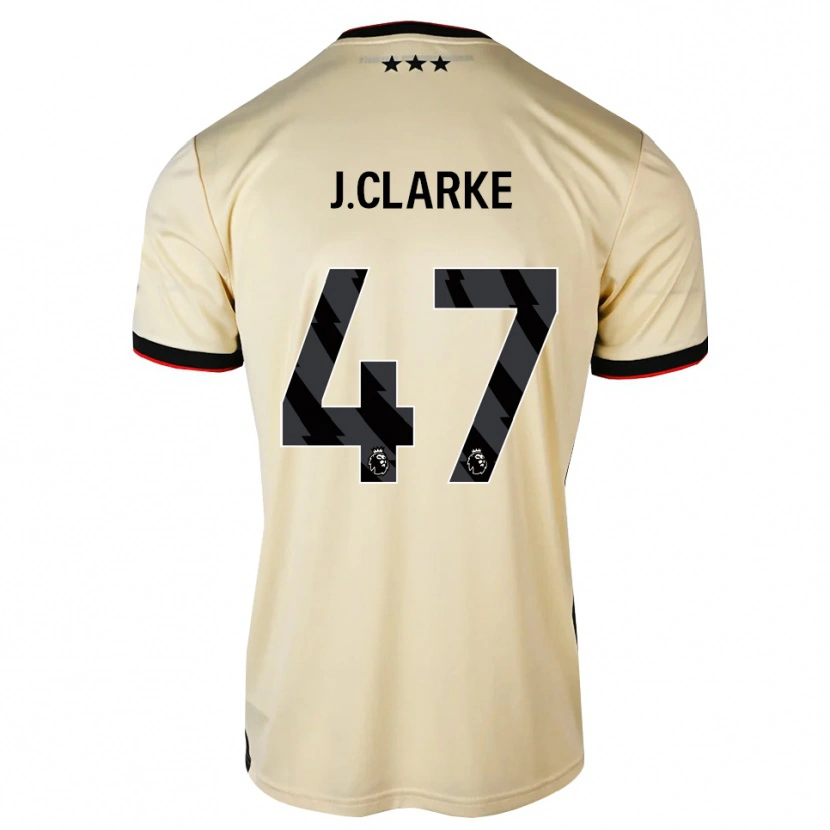 Danxen Dzieci Jack Clarke #47 Cytrynowy Szyfon Czarny Czerwony Wyjazdowa Koszulka 2026/27 Koszulki Klubowe