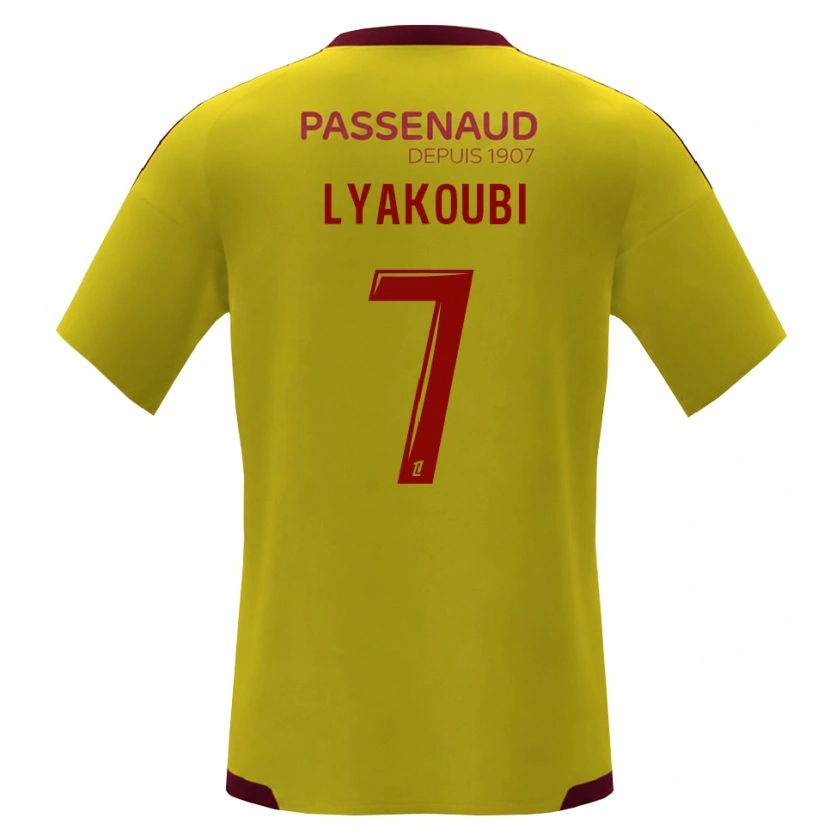 Danxen Dzieci Oussama Lyakoubi #7 Żółty Czerwony Zielony Wyjazdowa Koszulka 2026/27 Koszulki Klubowe