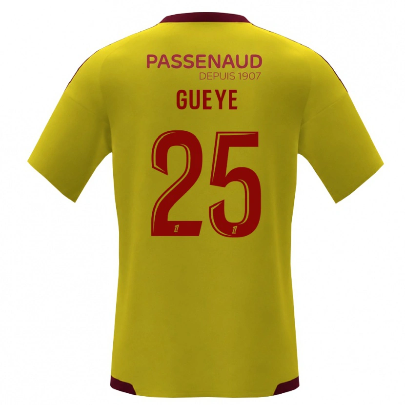 Danxen Dzieci Dame Gueye #25 Żółty Czerwony Zielony Wyjazdowa Koszulka 2026/27 Koszulki Klubowe