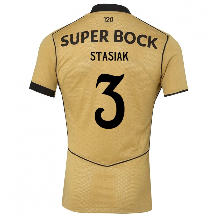 Danxen Dzieci Jakub Stasiak #3 Goldenrod Czarny Wyjazdowa Koszulka 2026/27 Koszulki Klubowe