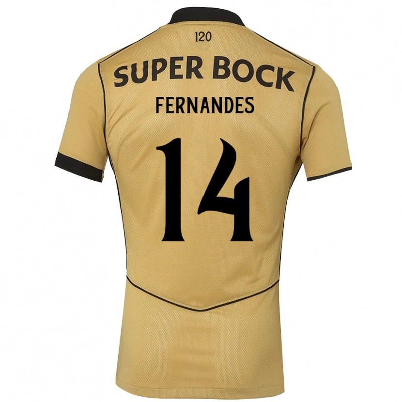 Danxen Dzieci Santiago Fernandes #14 Goldenrod Czarny Wyjazdowa Koszulka 2026/27 Koszulki Klubowe