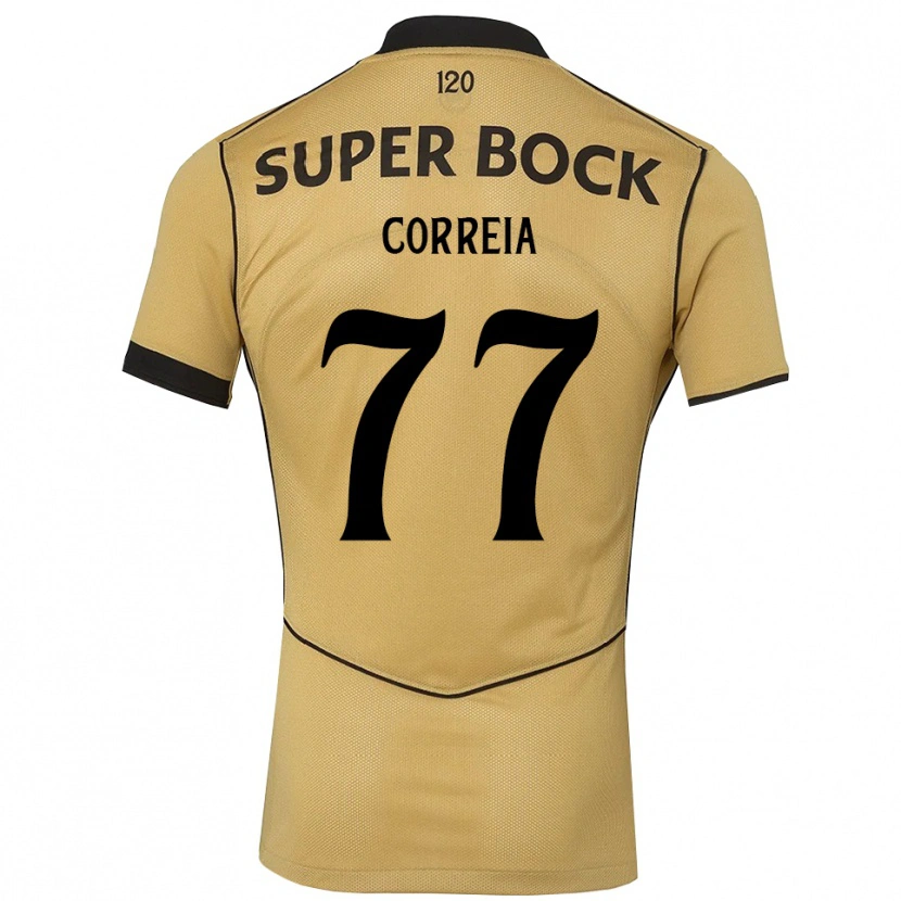 Danxen Dzieci Alícia Correia #77 Goldenrod Czarny Wyjazdowa Koszulka 2026/27 Koszulki Klubowe