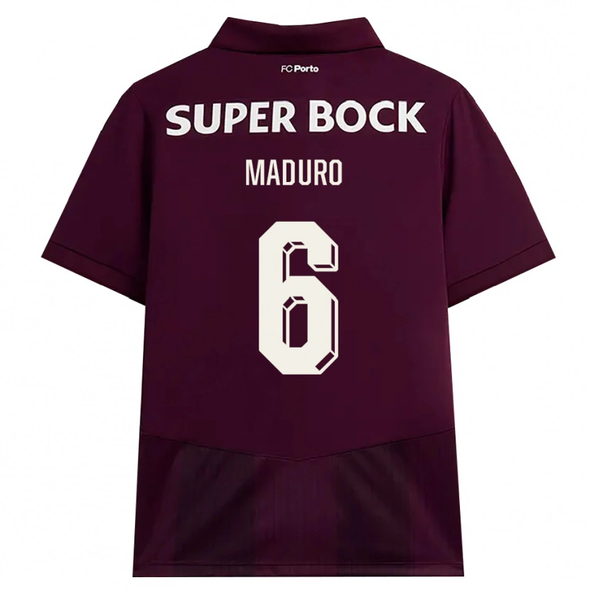 Danxen Dzieci Henrique Maduro #6 Bordowy Biały Wyjazdowa Koszulka 2026/27 Koszulki Klubowe