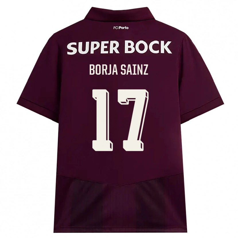 Danxen Dzieci Borja Sainz #17 Bordowy Biały Wyjazdowa Koszulka 2026/27 Koszulki Klubowe