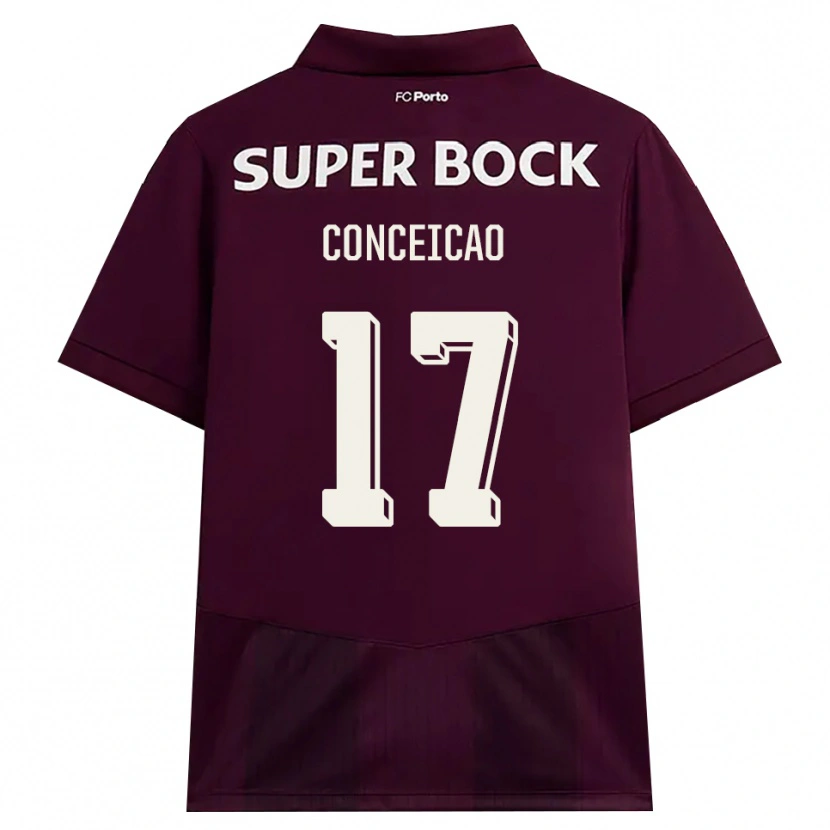 Danxen Dzieci Rodrigo Conceicao #17 Bordowy Biały Wyjazdowa Koszulka 2026/27 Koszulki Klubowe