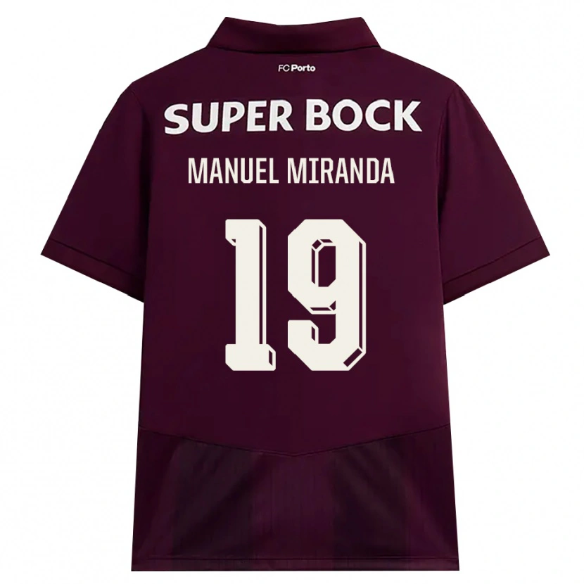 Danxen Dzieci Manuel Miranda #19 Bordowy Biały Wyjazdowa Koszulka 2026/27 Koszulki Klubowe