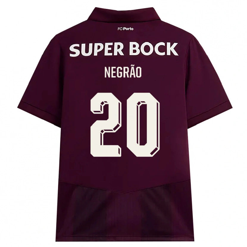 Danxen Dzieci Maria Negrão #20 Bordowy Biały Wyjazdowa Koszulka 2026/27 Koszulki Klubowe