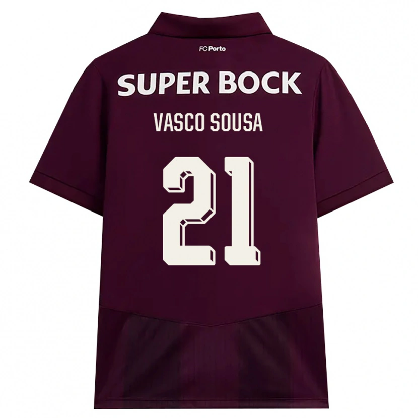 Danxen Dzieci Vasco Sousa #21 Bordowy Biały Wyjazdowa Koszulka 2026/27 Koszulki Klubowe