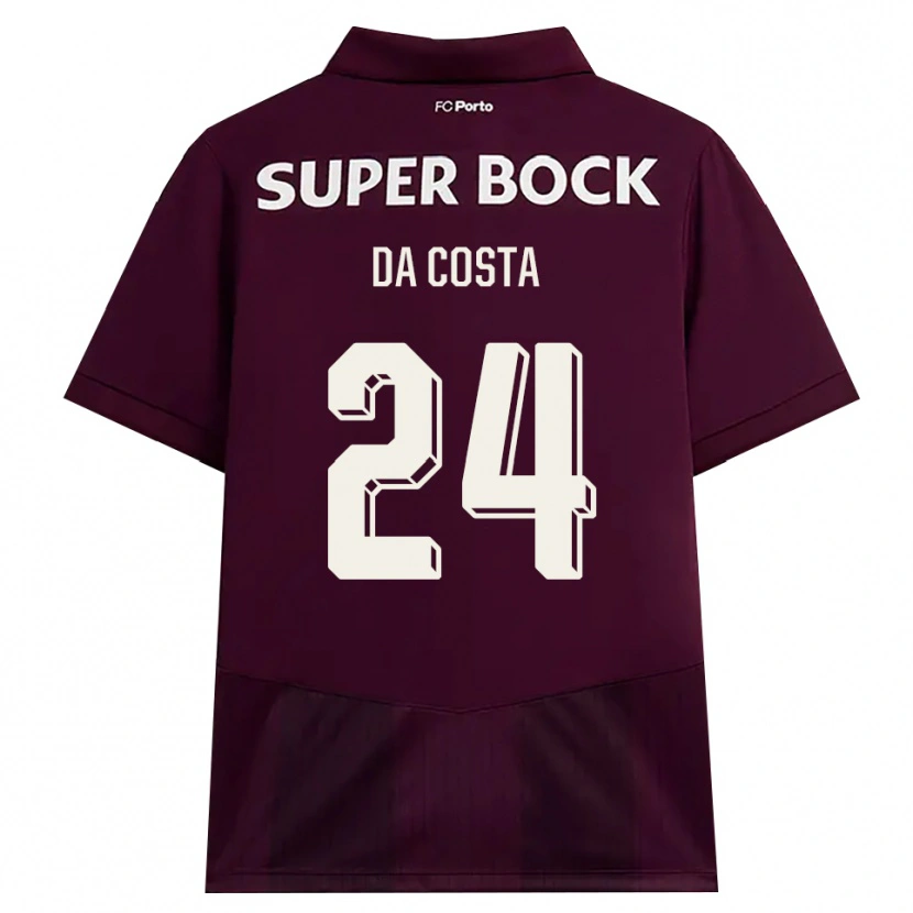 Danxen Dzieci Seif Da Costa #24 Bordowy Biały Wyjazdowa Koszulka 2026/27 Koszulki Klubowe