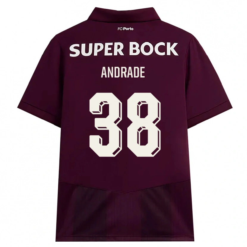 Danxen Dzieci Fernando Andrade #38 Bordowy Biały Wyjazdowa Koszulka 2026/27 Koszulki Klubowe