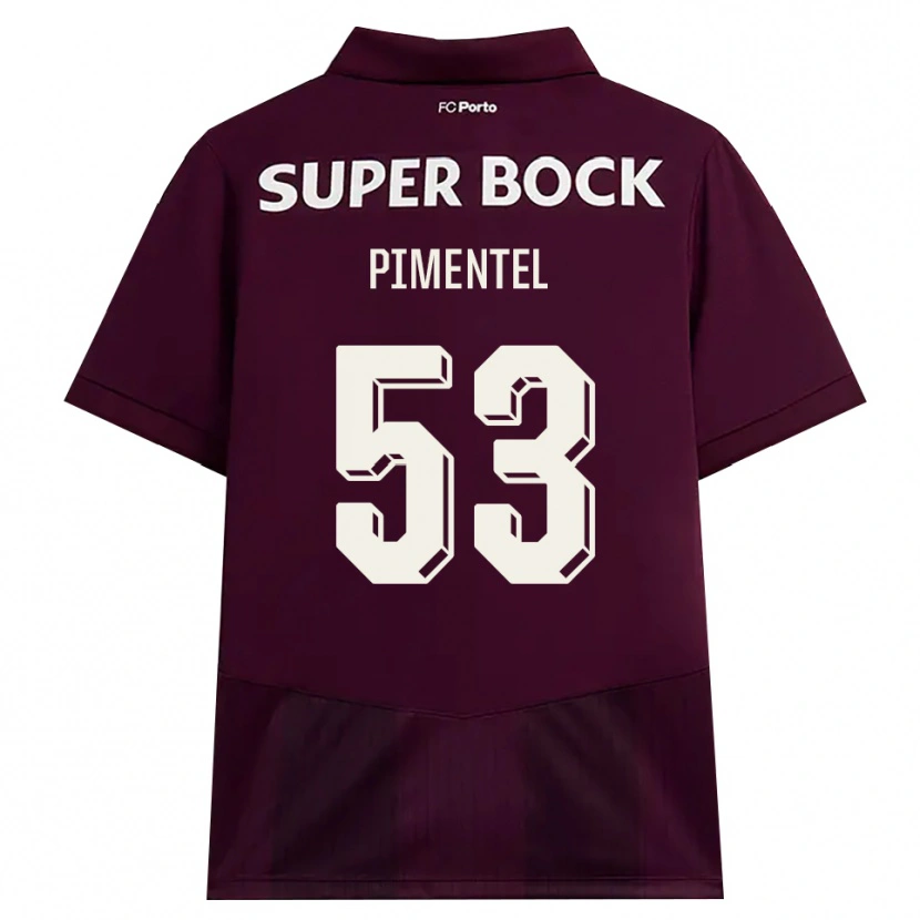 Danxen Dzieci Eric Pimentel #53 Bordowy Biały Wyjazdowa Koszulka 2026/27 Koszulki Klubowe