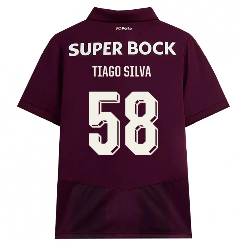 Danxen Dzieci Tiago Silva #58 Bordowy Biały Wyjazdowa Koszulka 2026/27 Koszulki Klubowe