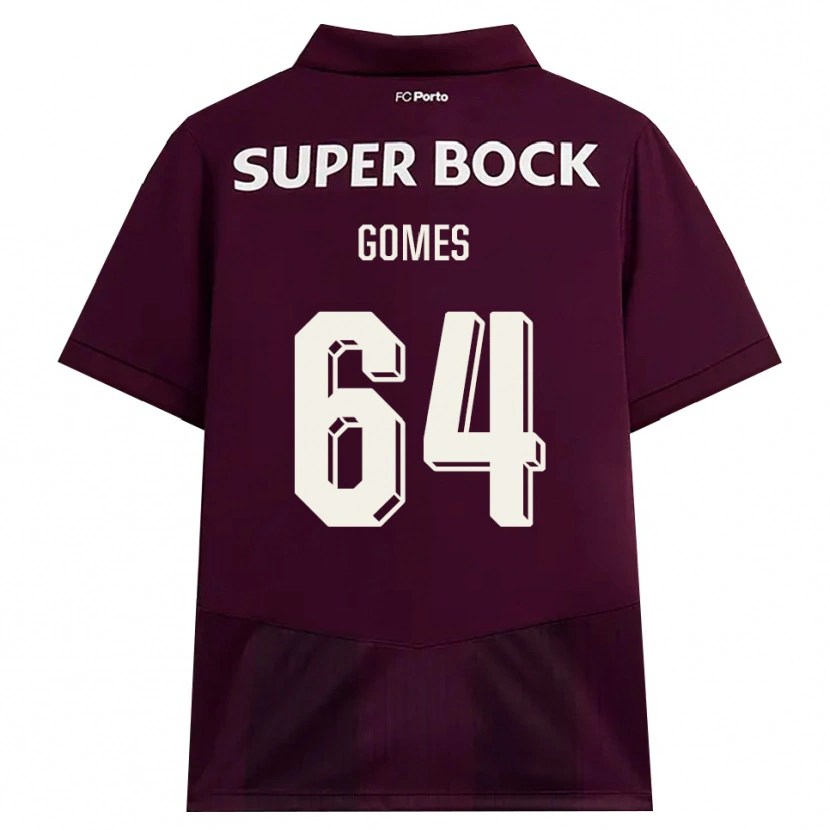 Danxen Dzieci Luís Gomes #64 Bordowy Biały Wyjazdowa Koszulka 2026/27 Koszulki Klubowe