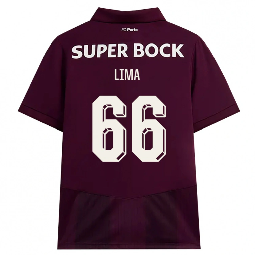 Danxen Dzieci Bernardo Lima #66 Bordowy Biały Wyjazdowa Koszulka 2026/27 Koszulki Klubowe