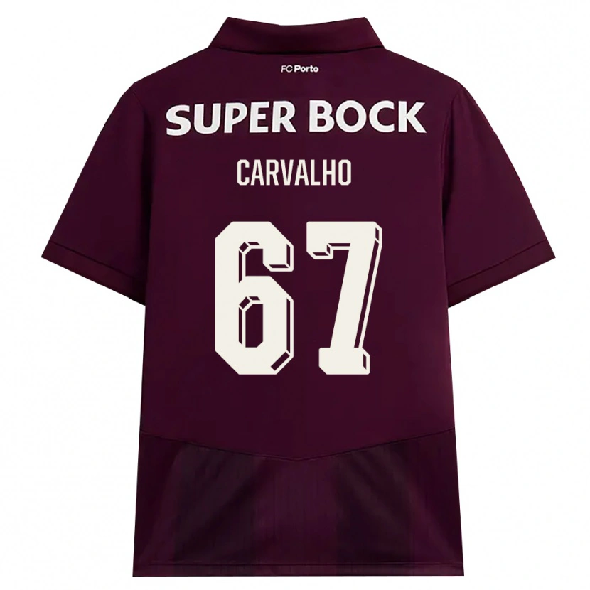 Danxen Dzieci Guilherme Carvalho #67 Bordowy Biały Wyjazdowa Koszulka 2026/27 Koszulki Klubowe