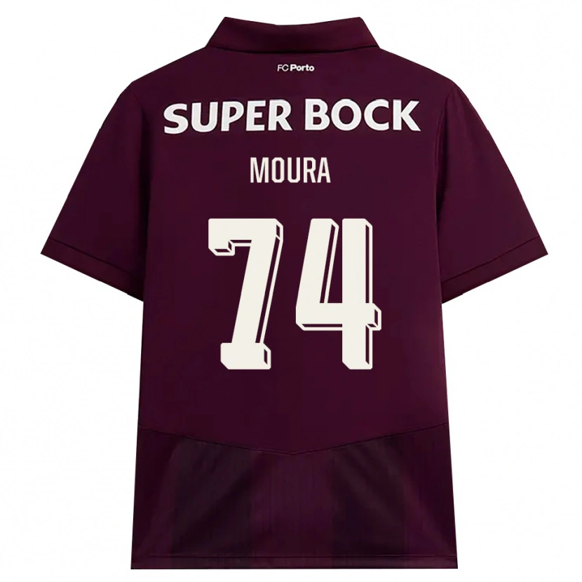 Danxen Dzieci Francisco Moura #74 Bordowy Biały Wyjazdowa Koszulka 2026/27 Koszulki Klubowe