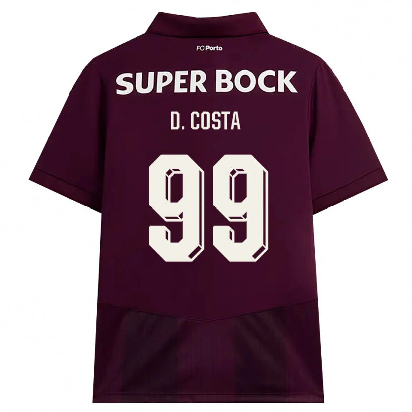 Danxen Dzieci Diogo Costa #99 Bordowy Biały Wyjazdowa Koszulka 2026/27 Koszulki Klubowe