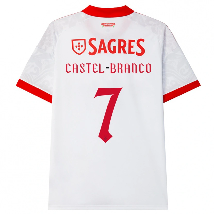 Danxen Dzieci Diego Castel-Branco #7 Biały Czerwony Żółty Wyjazdowa Koszulka 2026/27 Koszulki Klubowe