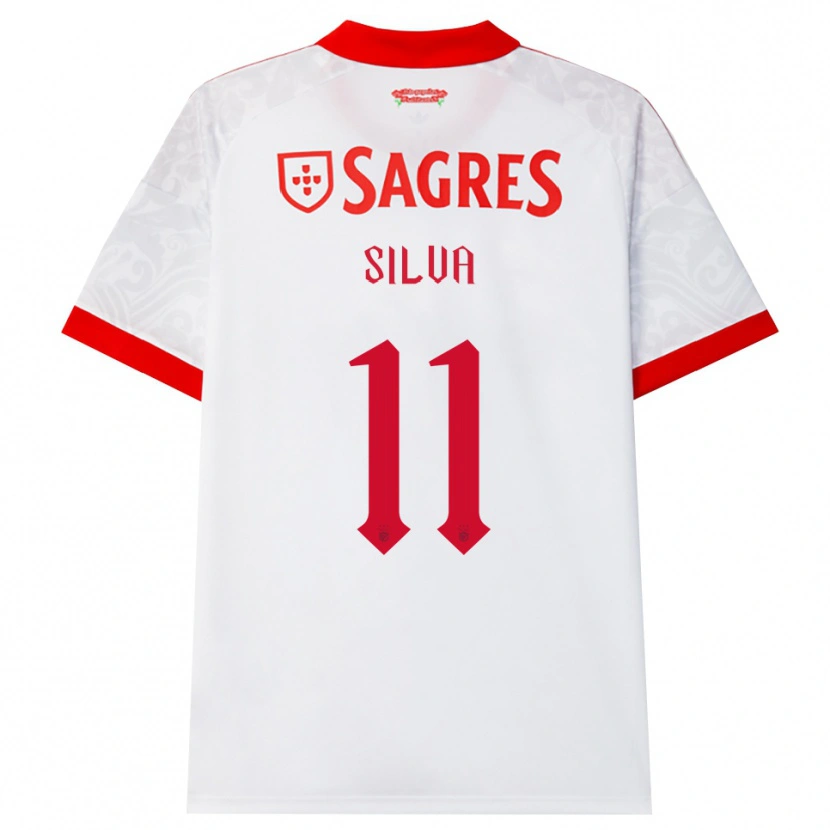 Danxen Dzieci Jéssica Silva #11 Biały Czerwony Żółty Wyjazdowa Koszulka 2026/27 Koszulki Klubowe